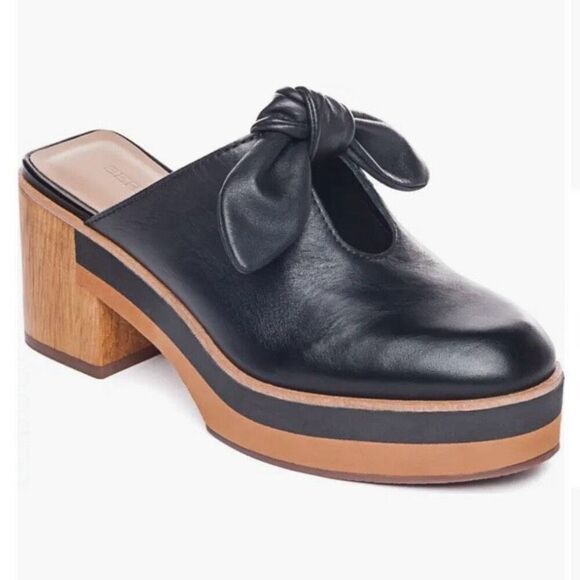 BERNARDO x NORDSTROM | Sadie Mule Clog Slide On Bow Clogs Black Brown | Size 9 - Picture 1 of 13